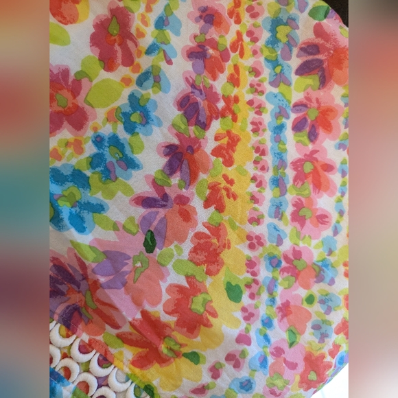 Talbot's Watercolor Floral and Lace Blouse - Picture 5 of 7